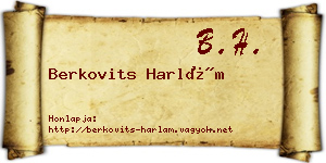 Berkovits Harlám névjegykártya